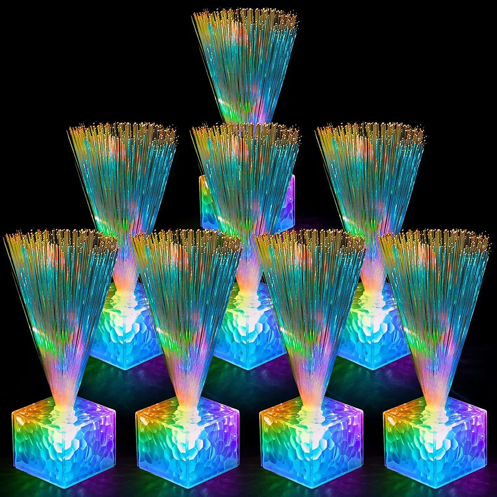 

Mini Fiber Optic Lamps Bulk Glow in The Dark Party Favors Supplies with Crystal Base Battery Powered LED Light up Table Decor