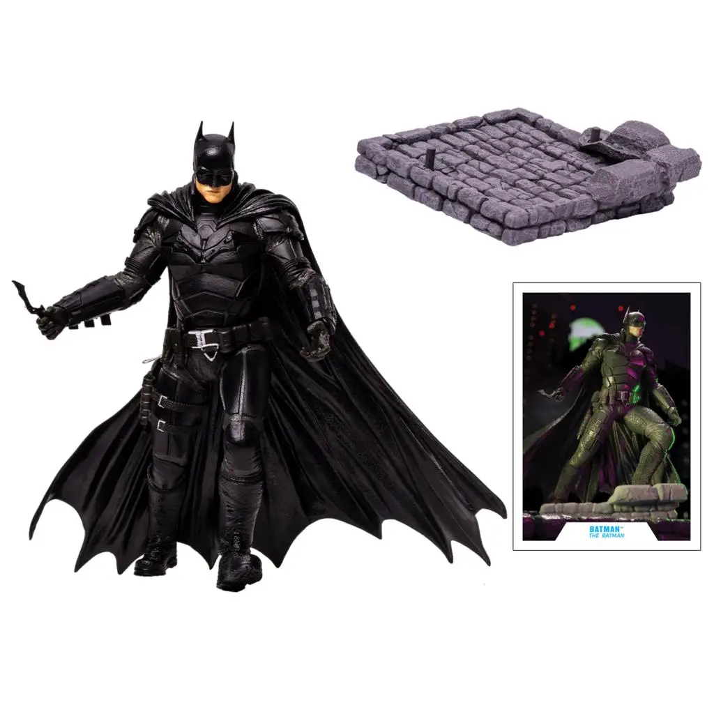 Mcfarlane New Movie Batman Multiverse The Riddler & Posed Statue Batman 12 "Deluxe Statue Figure Toys