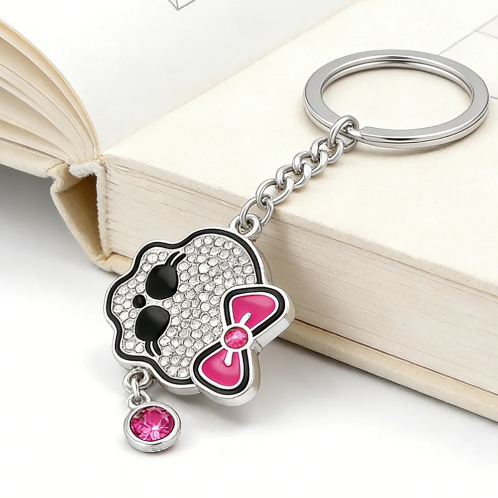 Skull with Pink Crystal Charm Keychain Girly Punk Gothic Skeleton Keyring for Women Men Backpack Car Key Chain Pendant Gifts - AliExpress 36