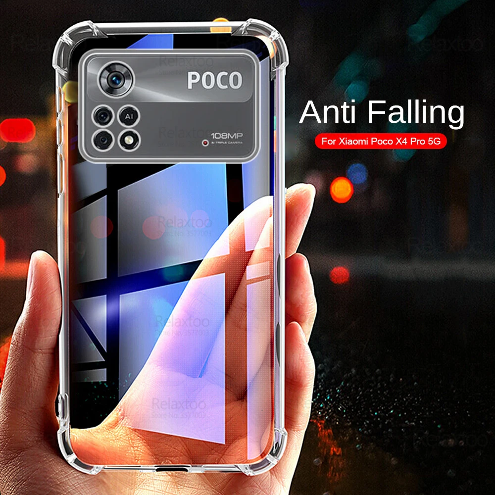 לxiaomi Poco X4 פרו 5G מקרה שקוף להגן על טלפון כיסוי Mi PocoPhone Pocco PocoX4 X4Pro X 4 4X פרו NFC עמיד הלם Fundas phone cases for iphone 11 Pro Max 