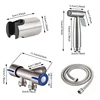 BAOKEMO Bathroom Toilet Bidet Sprayer Set 304 Stainless Steel Two Way Faucet With 1.5M Flexible Hose Bathroom Shower Head Set 6