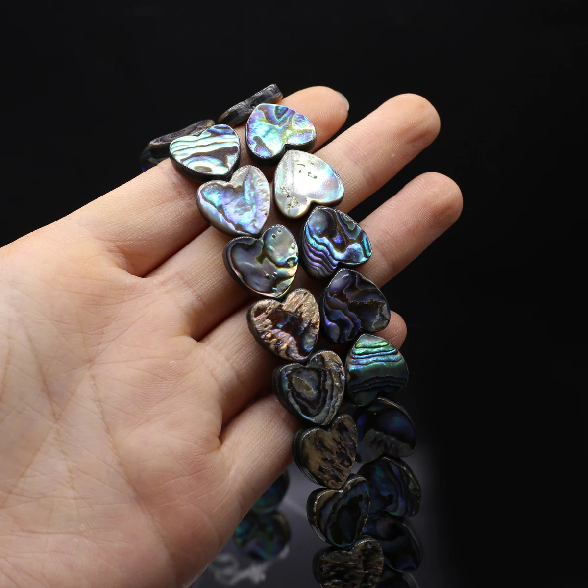 14'' Heart Natural Abalone Shell Beads Love Shell Loose Spacer Beads for Jewelry Making DIY Charms Necklace Bracelet Earrings
