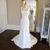 Elegant Mermaid Wedding Dress Spaghetti Straps Square Collar Open Back Bridal Gown Women Vestidos De Novia Customized 1