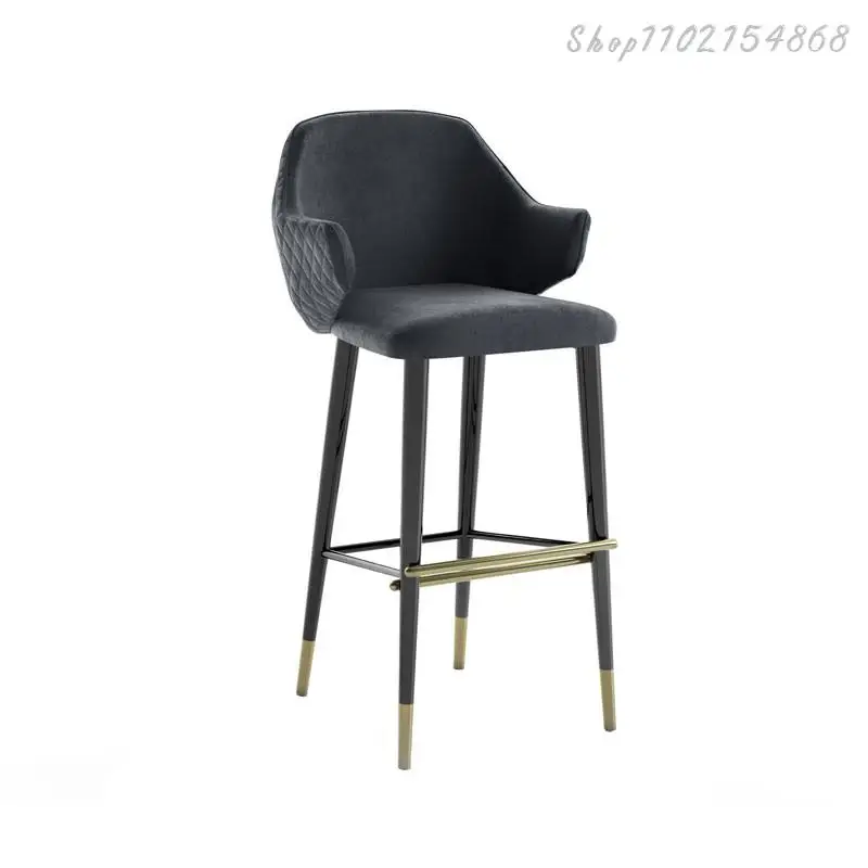 Light Luxury Bar Chair Simple Bar Chair Solid Wood Custom Island Chair
