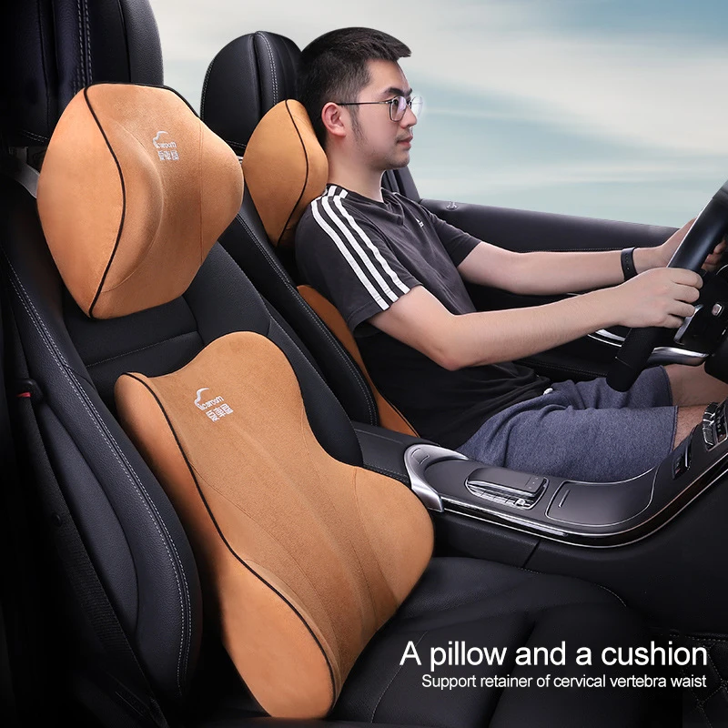 Driver Driving Pillow Car Seat Back Lumbar Support Headrest Neck Pillow  Massager Soft Pad Cushion Back Lower Pain - AliExpress