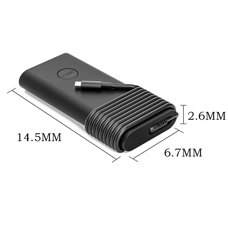 130W USB-C 타입 C 20V 6.5A 노트북 어댑터 (델 XPS 15 9570 9575 DA130PM170 HA130PM170 HA130PM130 AC 전원 공급 장치 충전기)