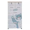 5 Layers Polar Bear Closet with 6 Drawers Tall Rolling Dresser Organizer Cartoon Style Shelf Dolls Storage Cabinet with Wheels 2