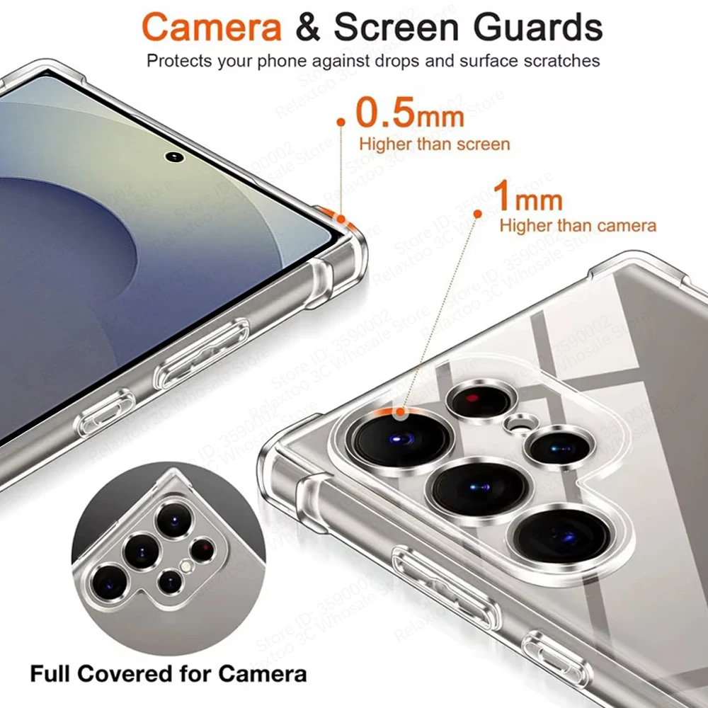 Crystal Shell Soft Silicone Shockproof Clear Phone Case Cover