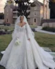 Sweetheart  Button Beautiful Embroidered A-Line Lace Appliques Bridal Gowns Long Sleeves Luxury Wedding Dresses For Women 2024 2