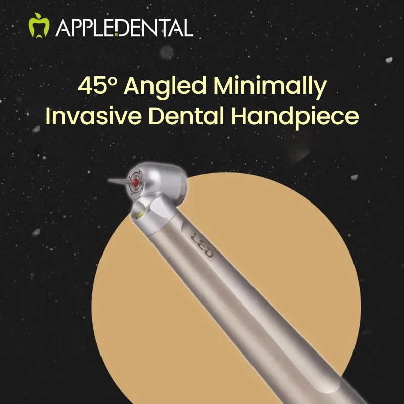 

APPLEDENTAL Dental светодиодный 45 ° TU, угловой наконечник высокой режущей мощности, 25 Вт, одноточечный спрей после выхлопной анти-эмфизмы