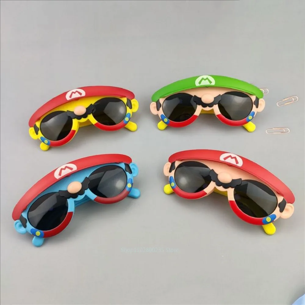 

Детские солнцезащитные очки Super Mario Bros, солнцезащитные очки для мальчиков и девочек в стиле "Марио", "Луиджи персик", детские милые Солнцезащитные очки, очки с защитой от УФ-лучей
