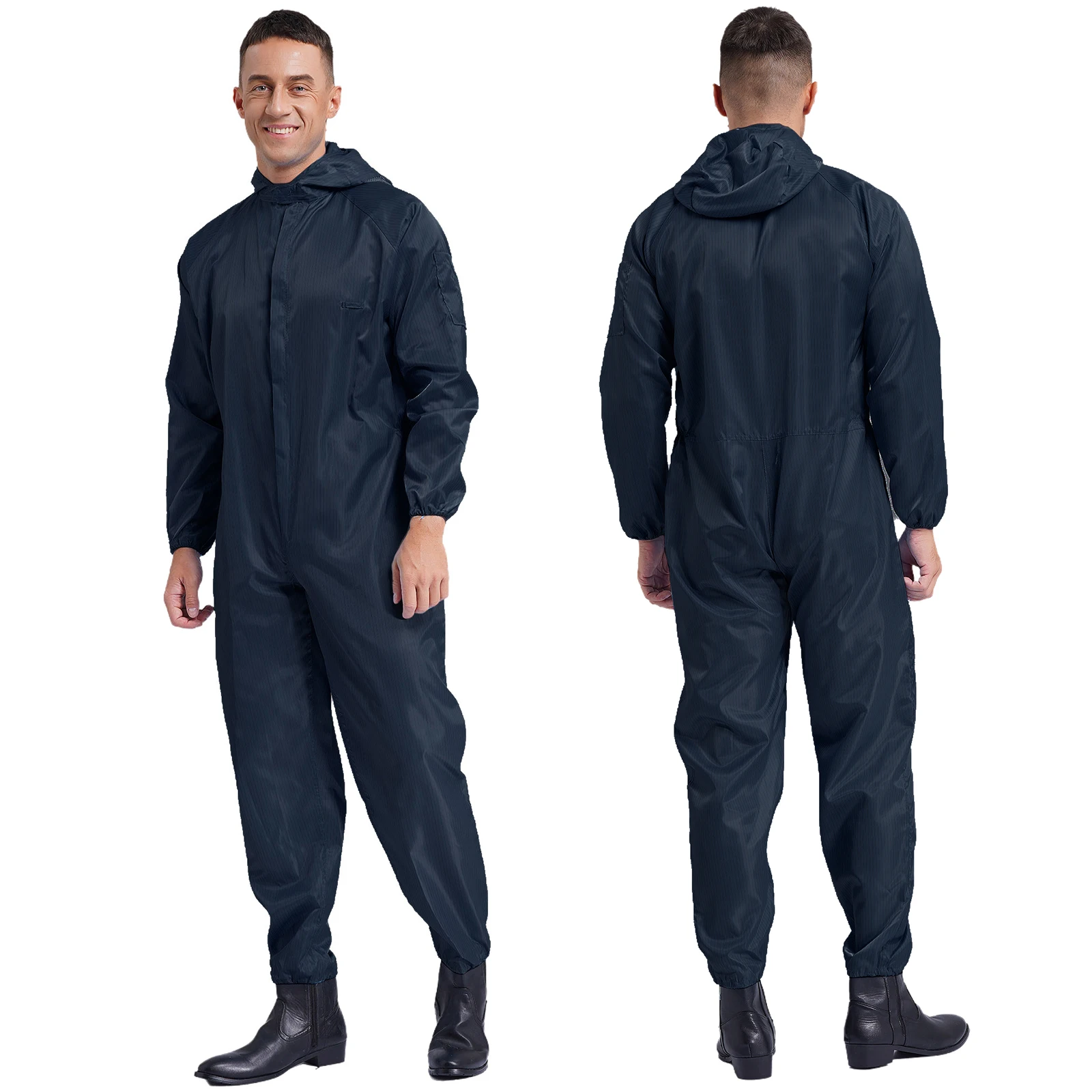 thumbnail image 1 of Sudaderas con capucha y cremallera frontal para hombre, monos, protección laboral, taller de fábrica, ropa de trabajo protectora, cubierta de cuerpo completo, mono, 1 of 5