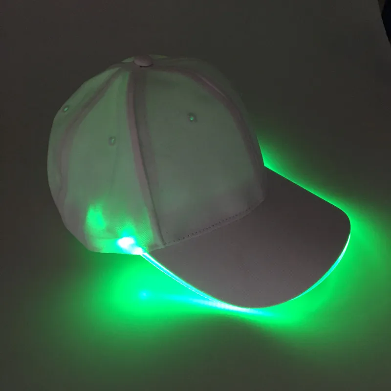 Casquette de baseball en fibre optique pour hommes, chapeau de poisson à la mode, lumière LED super cool, fête en plein air, flash