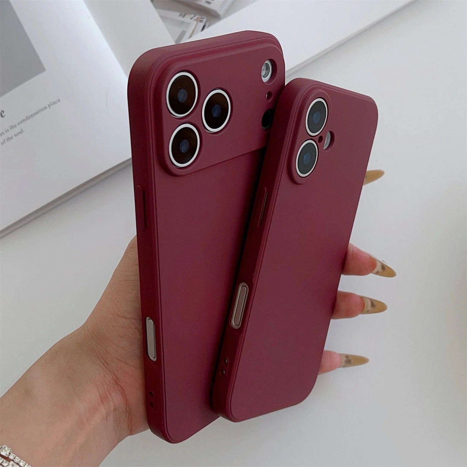 Premium Liquid Silicone Soft Back Cover with Straight Edge Lens Protection
