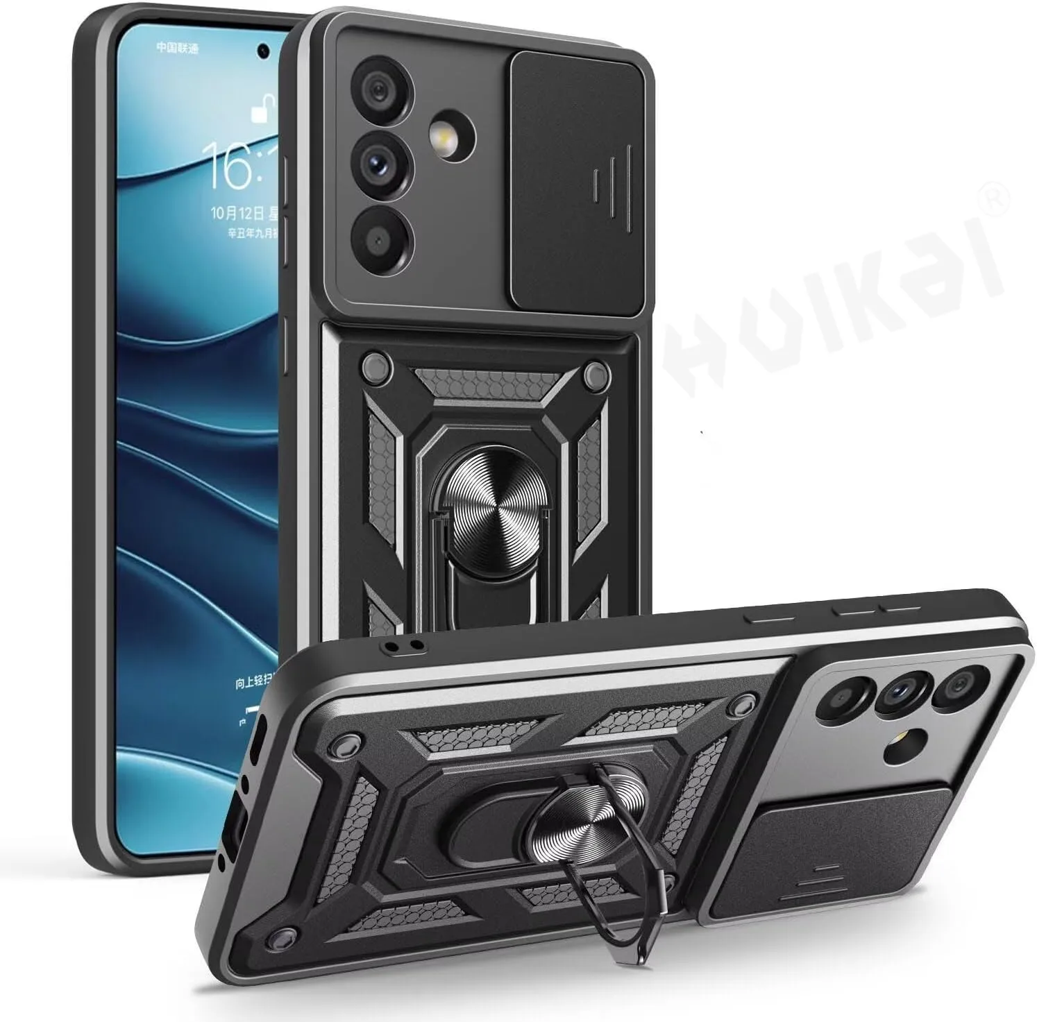 Military Grade Protective Armor Case with Slide Camera Lens and Reinforced Bumpers