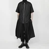 2023 summer new shirts men  wind diablo niche popular logo ins two-way zipper loose shirts with short sleeves 2