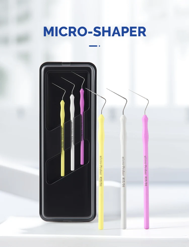 3-teiliges Set AZDENT Zahnwurzelkanal-Feilen, Mikrotherapie-Sonde, Shaper, rotierende Endodontiefeile, Handfeile, Taper 02/04, für die Zahnmedizin – Detail 1