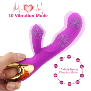 Female G Spot Dildo Rabbit Vibrator Dual Vibration Waterproof Vagina Clitoris Massager Vibrating Dildos Adult Sex Toys for Women 4