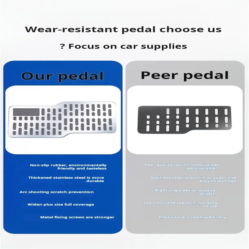 스테인레스 스틸 자동차 내마모성 페달, 두꺼운 페달 보드, 메인 캡 금속 수리, 보호 발 매트