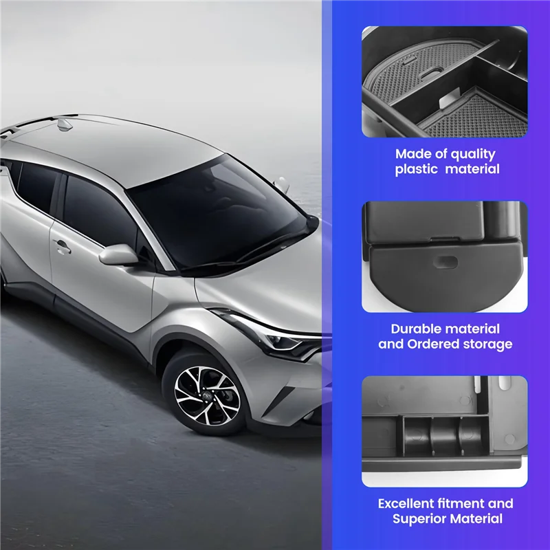 자동차 스타일링 액세서리 플라스틱 인테리어 팔걸이 보관함 주최자 케이스 컨테이너 트레이 Toyota C-Hr Chr 2016 2017 2018
