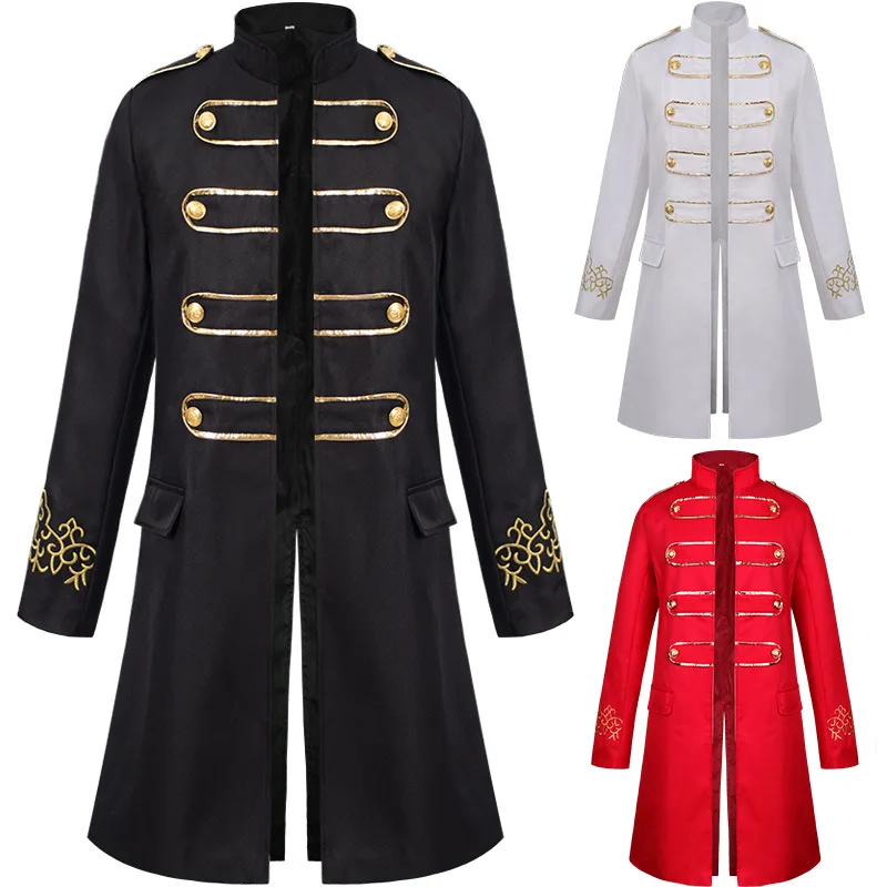 

Vintage Men Punk Jacket Medieval Vampire Dracula Cosplay Costumes Renaissance Male Outfit Classic Gentleman Clothes Coat 3XL