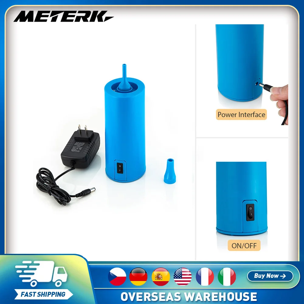 

Воздушный насос, электрический воздушный насос, рандомный насос с 2 насадками для украшения на Рождество, день рождения, синий