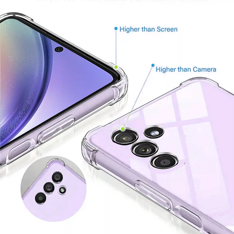 For Samsung Galaxy A25 Case Samsung A24 S24 Ultra S23 Plus A52 A52s A23 A32 A54 A15 A05 A05S Cover Silicone Protect Clear Cover
