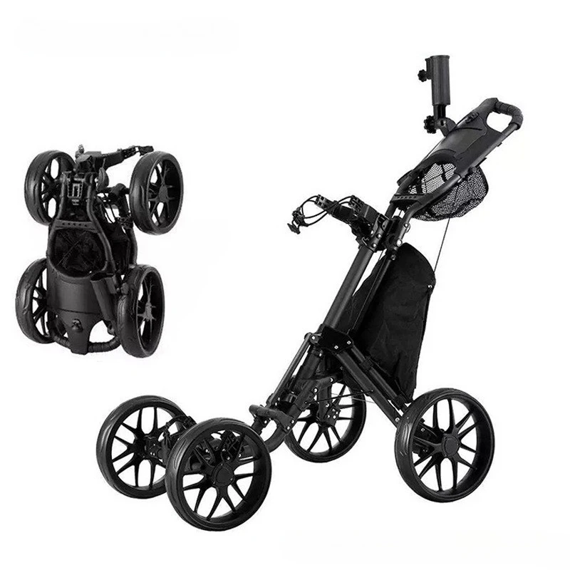 Golf Charter Four Wheel Handcart Foldable Multiple Storage Loading Activity Storage Small Cart
