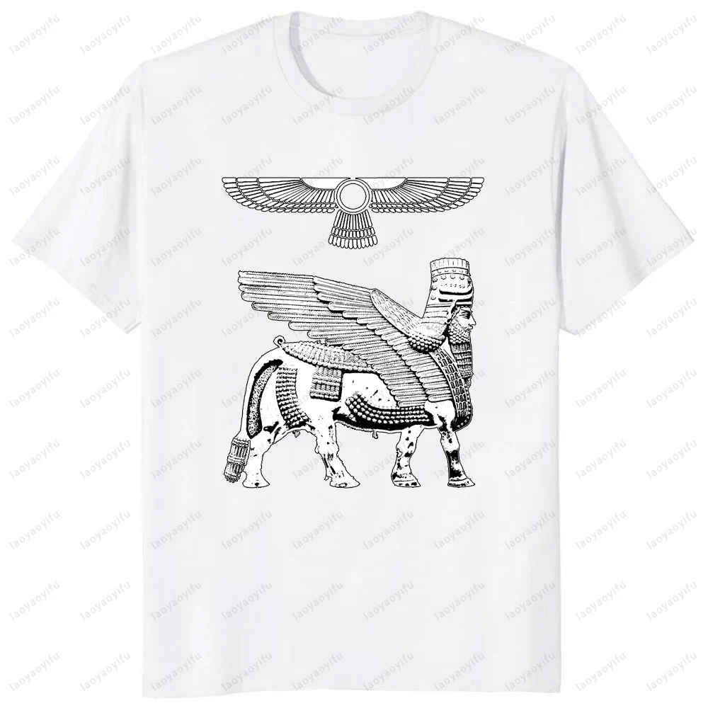 Assyrian Empire Flag Graphic Ashur Assyria Ancient Mesopotamia Vintage Classics Tshirt Cotton Short Sleeve Y2k Man T Shirt