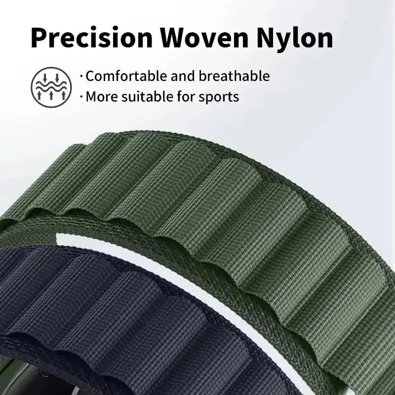 Nylon Loop Adjustable Bracelet Watchband Strap - 22mm/20mm