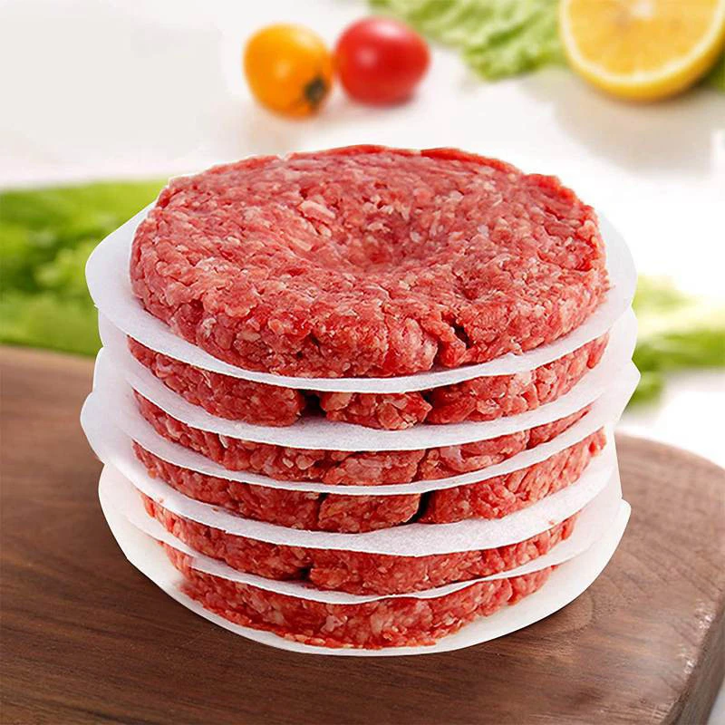 100Pcs 11CM Round Hamburger Pressure Meat Paper Oil Blotting Paper Oven Grill Sheet Patty Separation Kitchen Tools