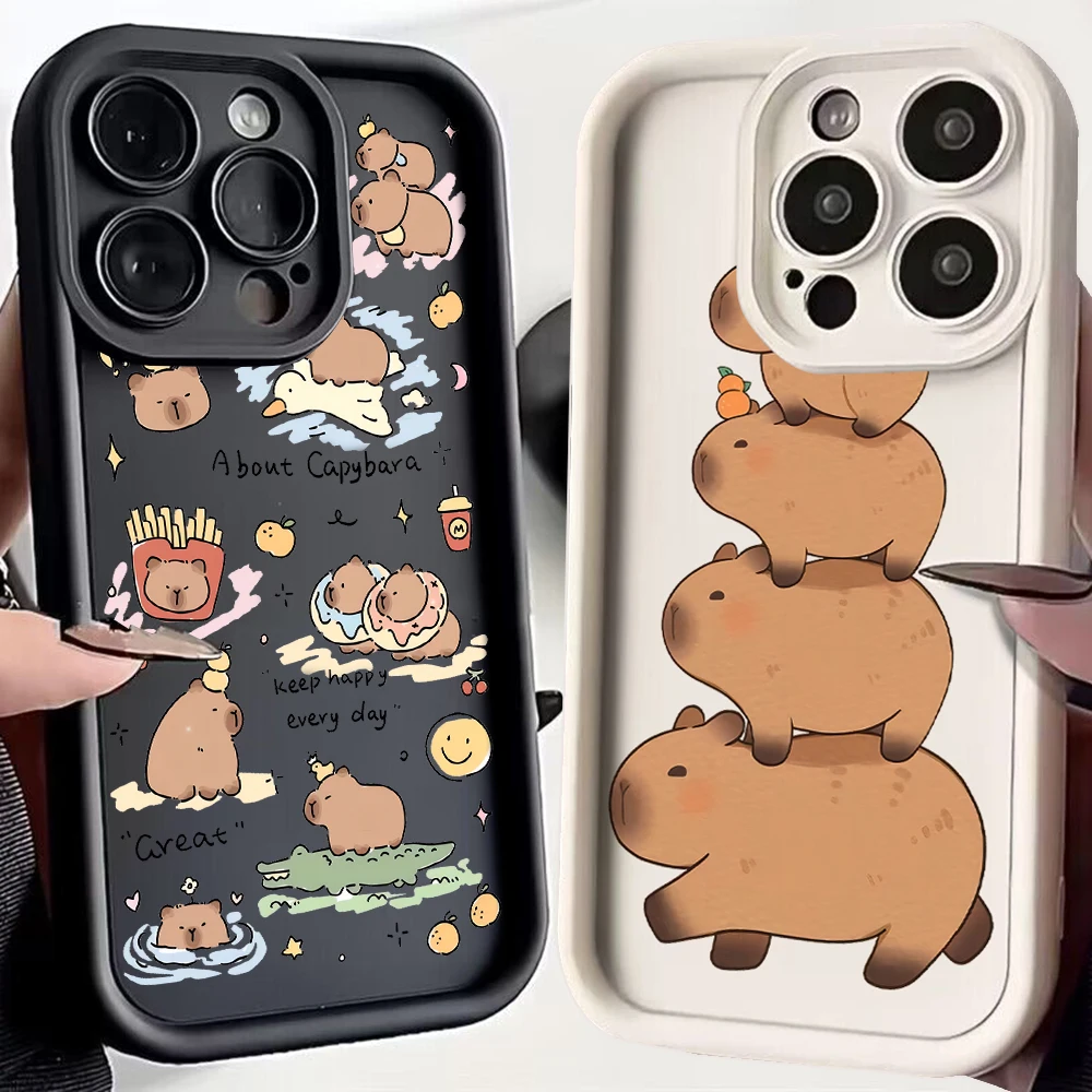 Cartoon Capybara Soft TPU Phone Case