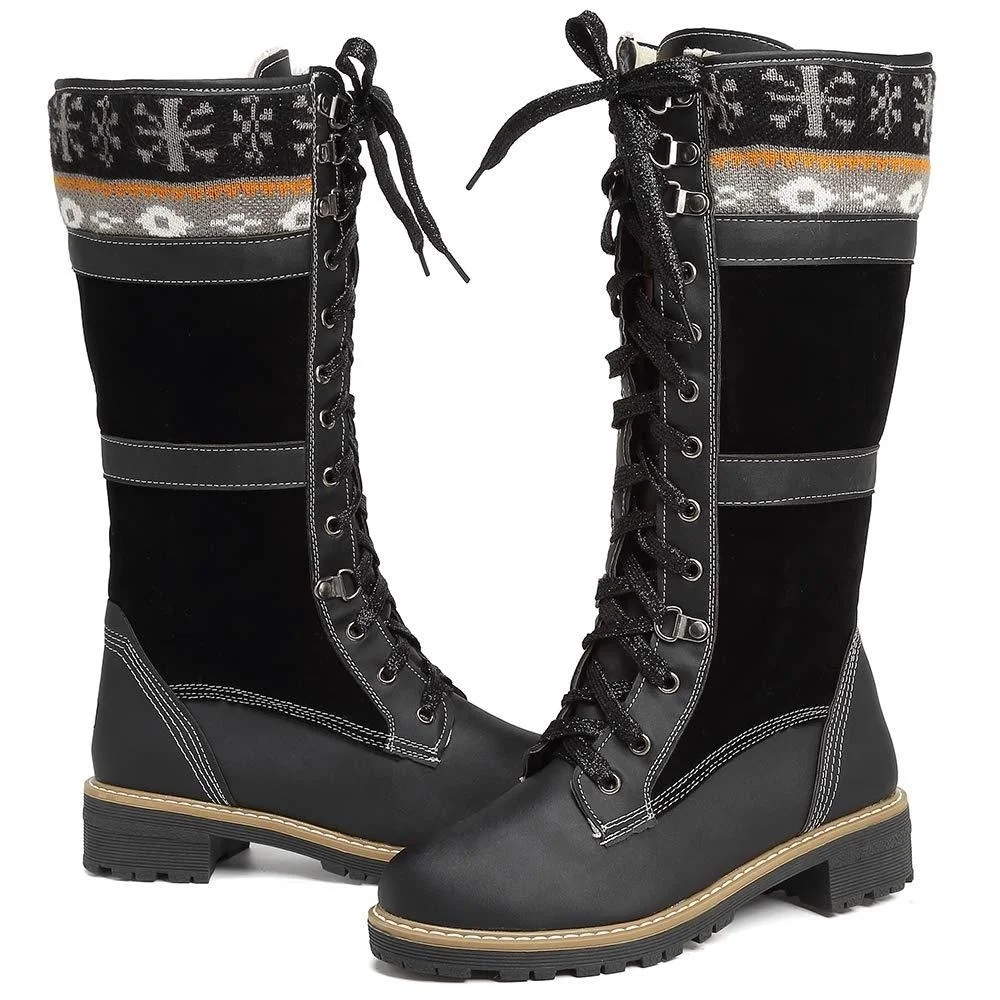 Cizme de damă cu toc jos, lungime 38 cm, ghete Cavalier_voghion.com