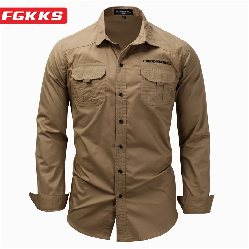 

FGKKS 2023 Casual Shirt Men's Summer New Product Trend Breathable Solid Color Top High-Quality Design Hot Selling Shirt Men