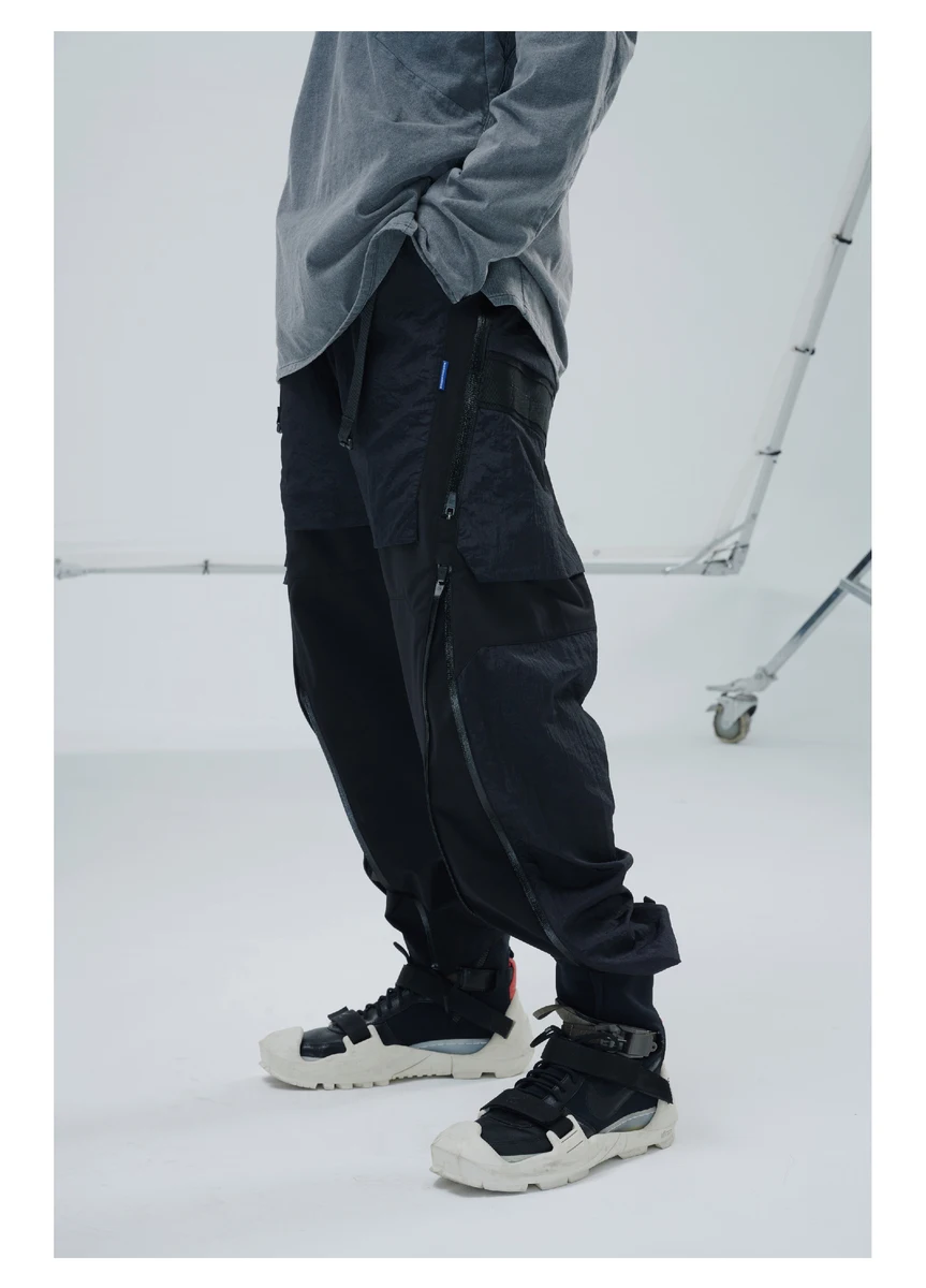 Reindee Lusion 21aw double shape zipper waterproof pants side molle waist adjustment stitching materials techwear gorpcore