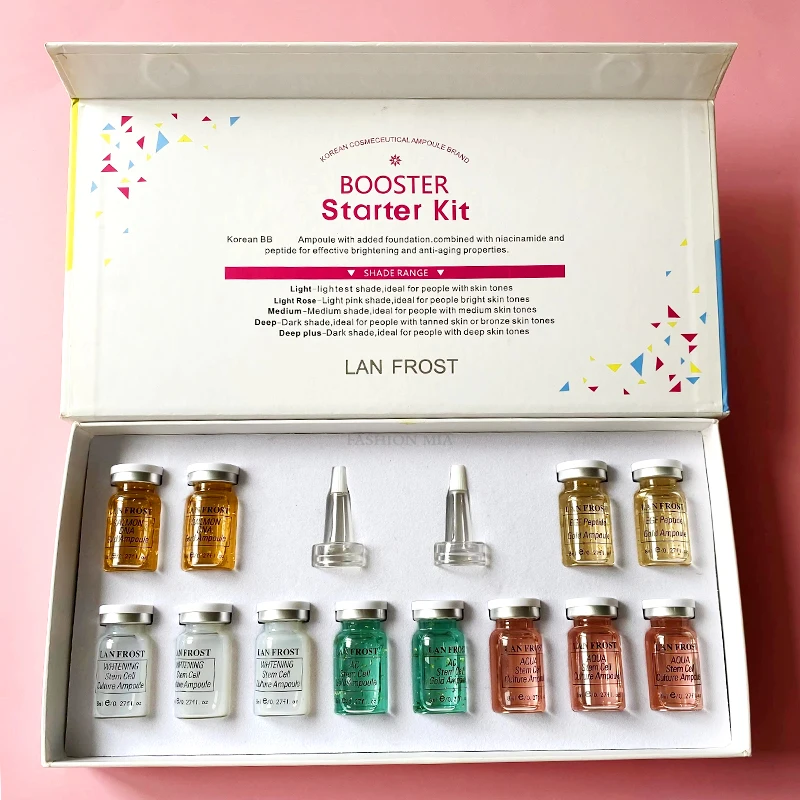 12 vials 8ml BB Glow Makeup Set Lan Frost Salmon DNA/Niacinamide Facial Skin Care Serum Ampoule Foundation Essential Cosmetics makeup set makeup kit face skin care kit facial serum essence