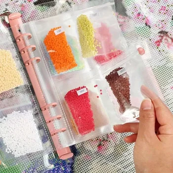 Libro organizer per raccoglitori con tasche, libro portaoggetti con perline d'arte con diamanti, accessori artigianali fai-da-te Adesivi per appunti Mini portaoggetti per foto