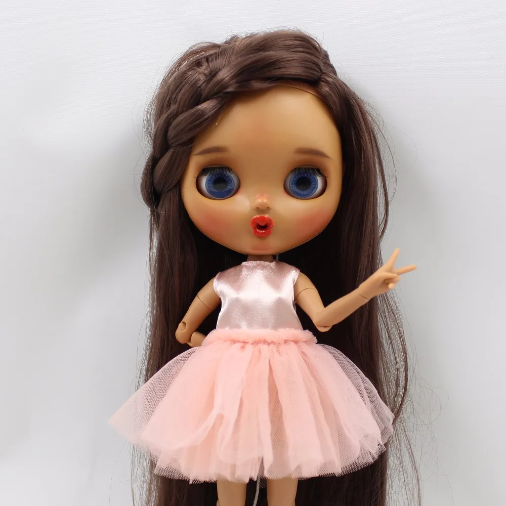 Neo Blythe Doll Blue Dress & Net Dress with Denim Jacket Combo 2