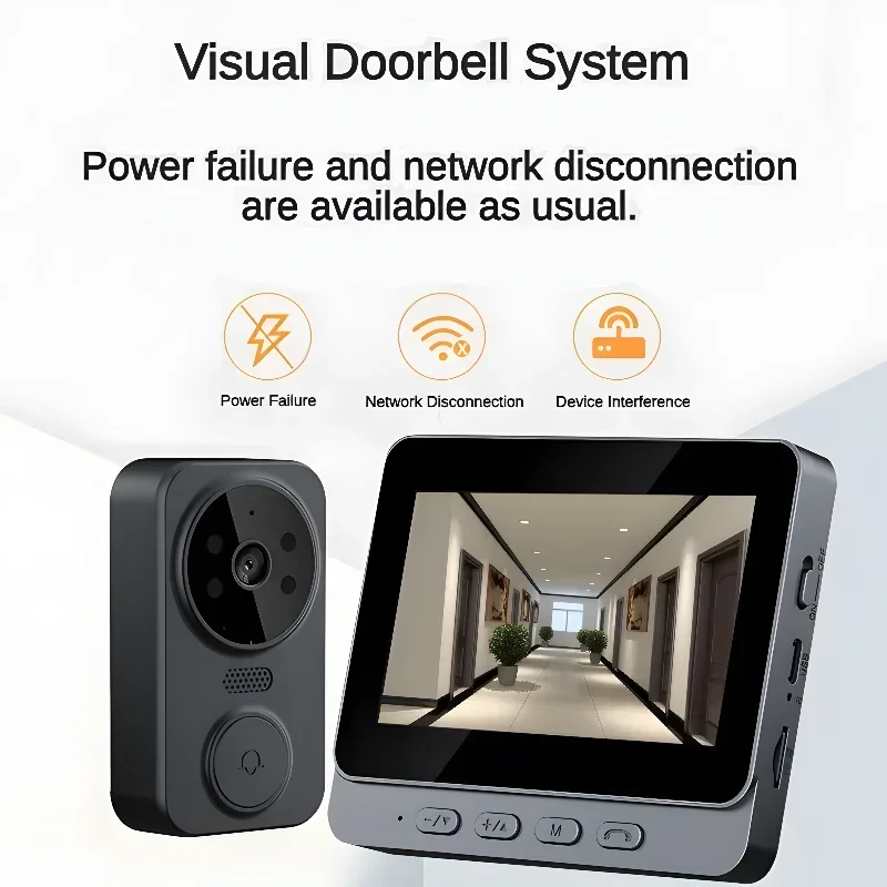 SecuritySystemM10WirelessVideoDoorbell43inchDisplayHome