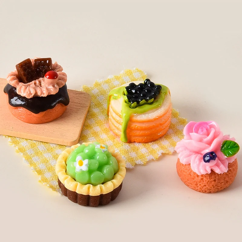 Pretend Food Toys Pretend Kitchen Toys Kitchen Toys Doll House Toys 1Set 1:12 Dollhouse Miniature Fruit Cake Egg Tart Bread Dessert Model Kitchen Food Decor Toy Doll House Accessories