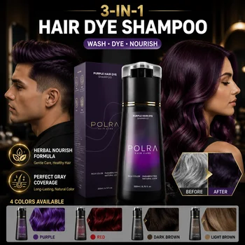 Shampoo Colorante per Capelli 3in1 a Base di Erbe, Tintura e Nutrimento, Multicolore Naturale e Duraturo