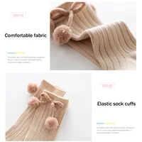 Baby Girls Cute Ball Knee High Socks Toddler Tube Sweet Style Princess Socks For Kids Knitted Sock Leg Warmer 0-3Years 5