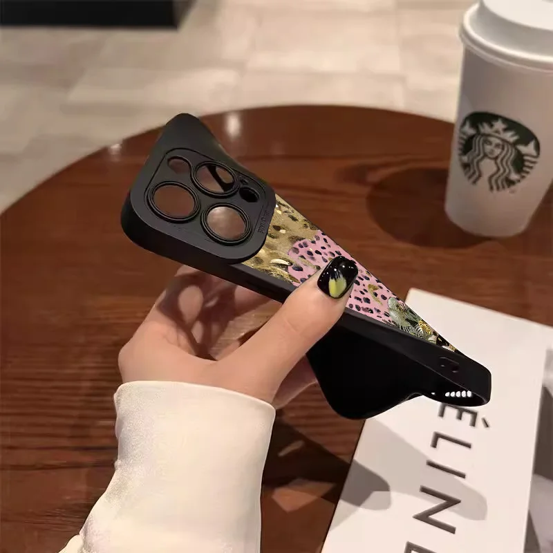 Leopard Print Floral Phone Case Cover
