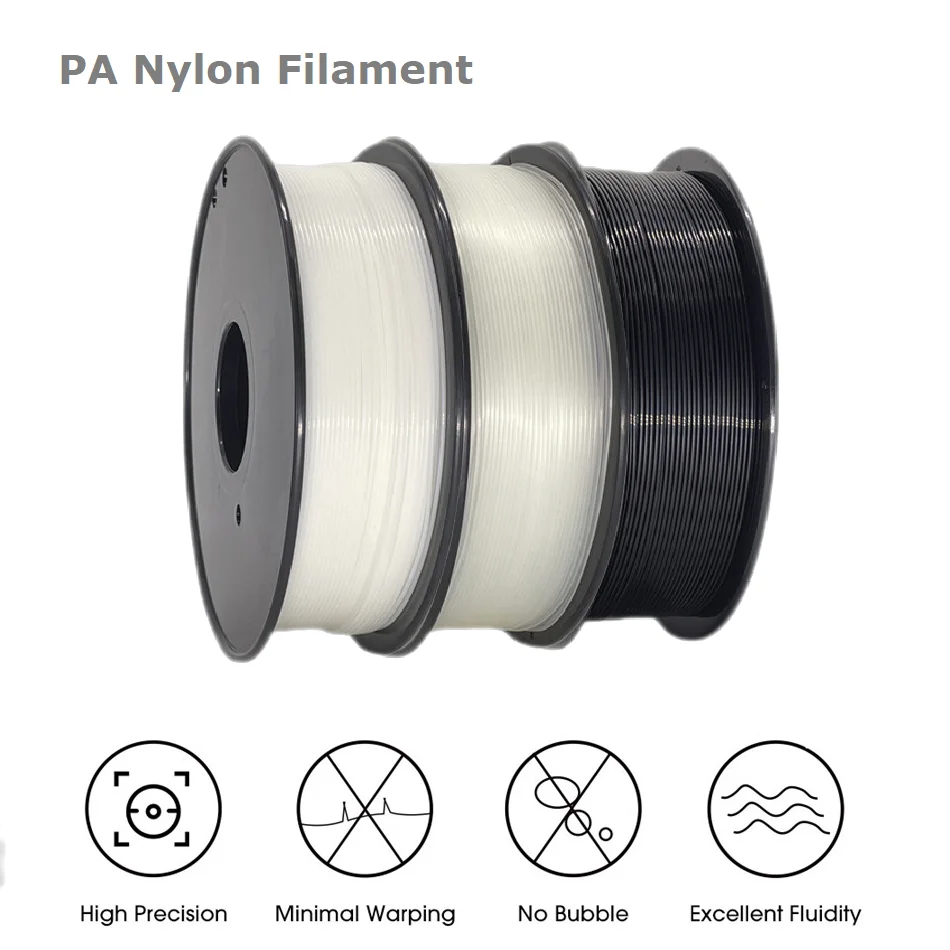 3D Printer Nylon Filament 1.75mm 1kg 500g 250g Filament Polyamide 3d Printing PA Filament Plastic Materials Nylon Black White