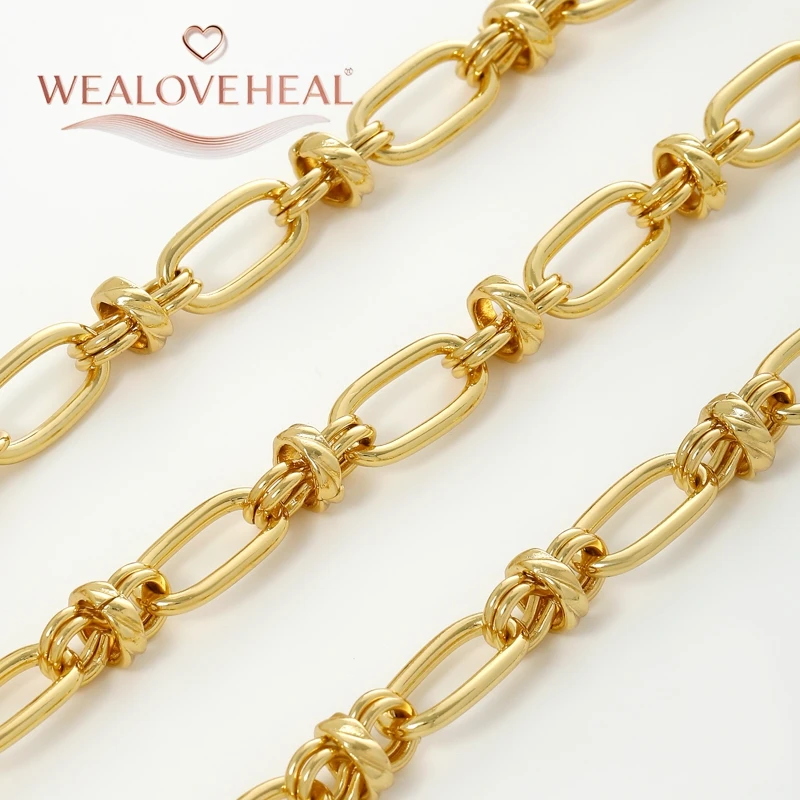 18 Karat vergoldete Messing-Schmuckmaterialien, Kette für Handarbeiten, Zubehör für Ketten, DIY-Halskette, Armband, Zubehörherstellung – Detail 21