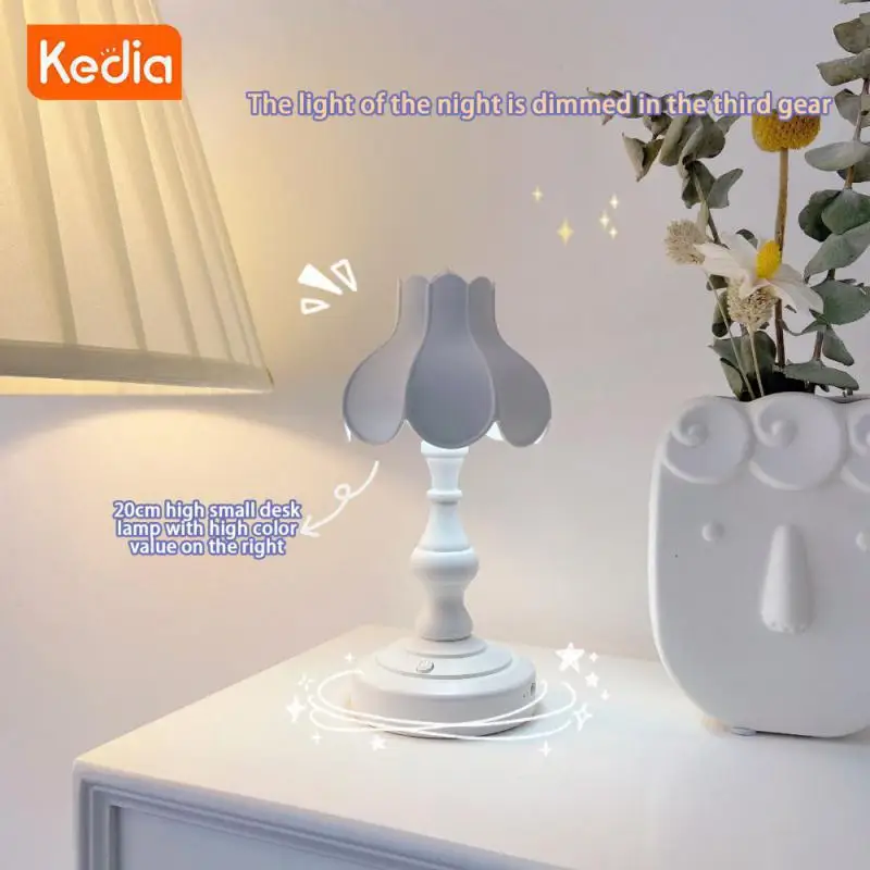 

Удобная настольная лампа Lotus Leaf с Usb-зарядкой, миниатюрный креативный винтажный светильник для чтения в стиле ретро, универсальный домашний декор