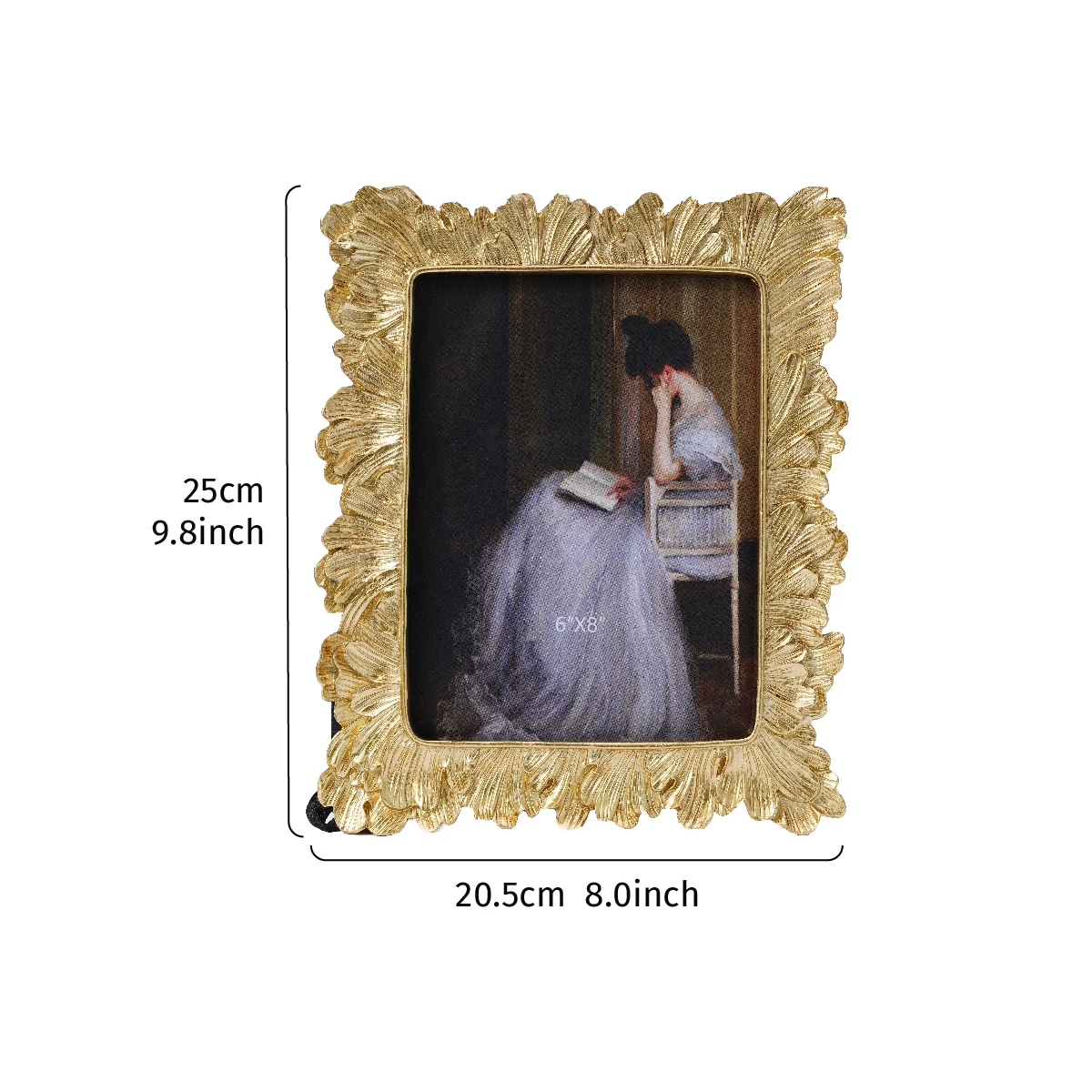 1PC, European-style golden palm leaf lace decorative photo frame, suitable for family photo display and shooting prop decoration