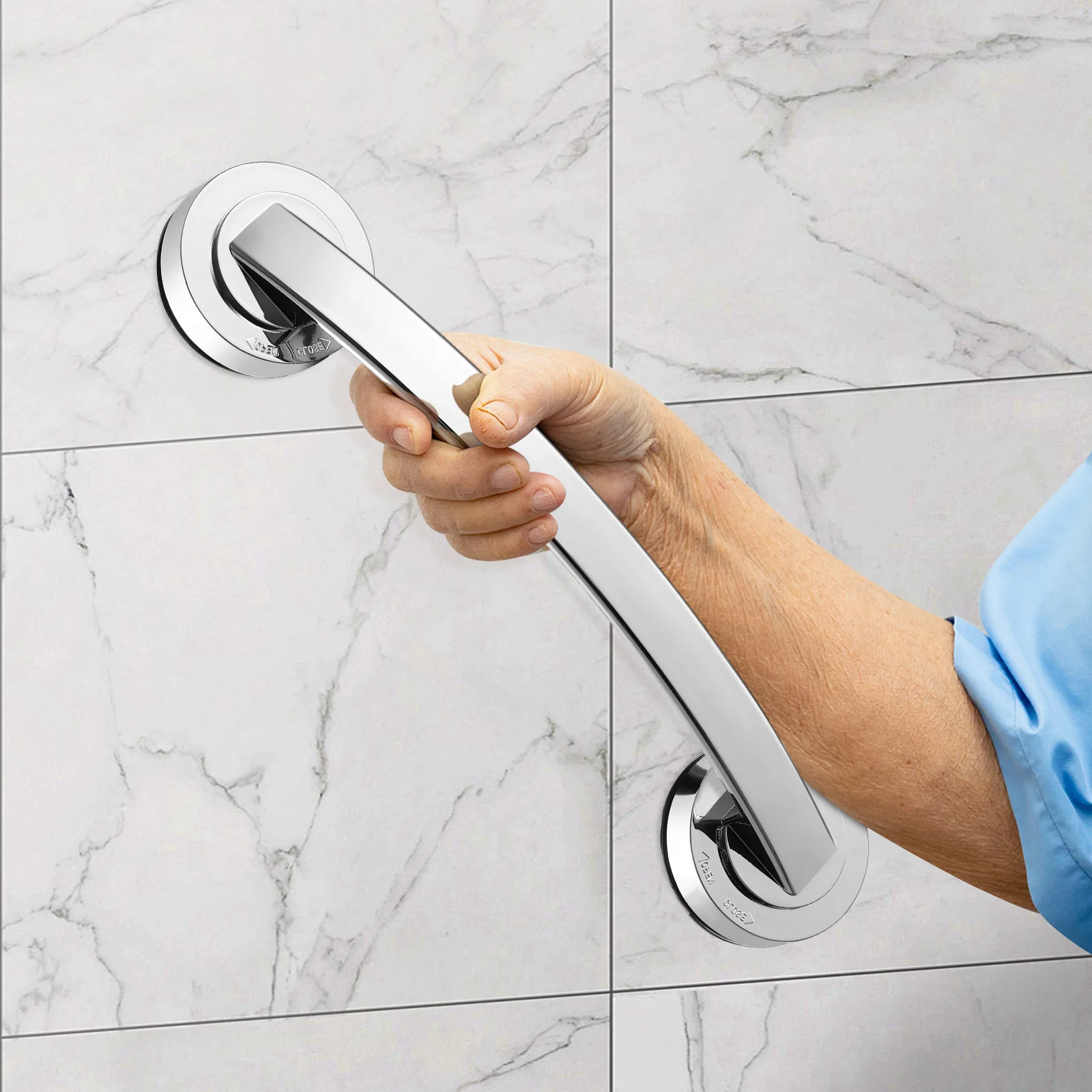 

TOPBATHY Punch-free Grab Bar Non Skid Bath Handle Elder Safety Handle Suction Shower Handle Bathroom Grab Bar