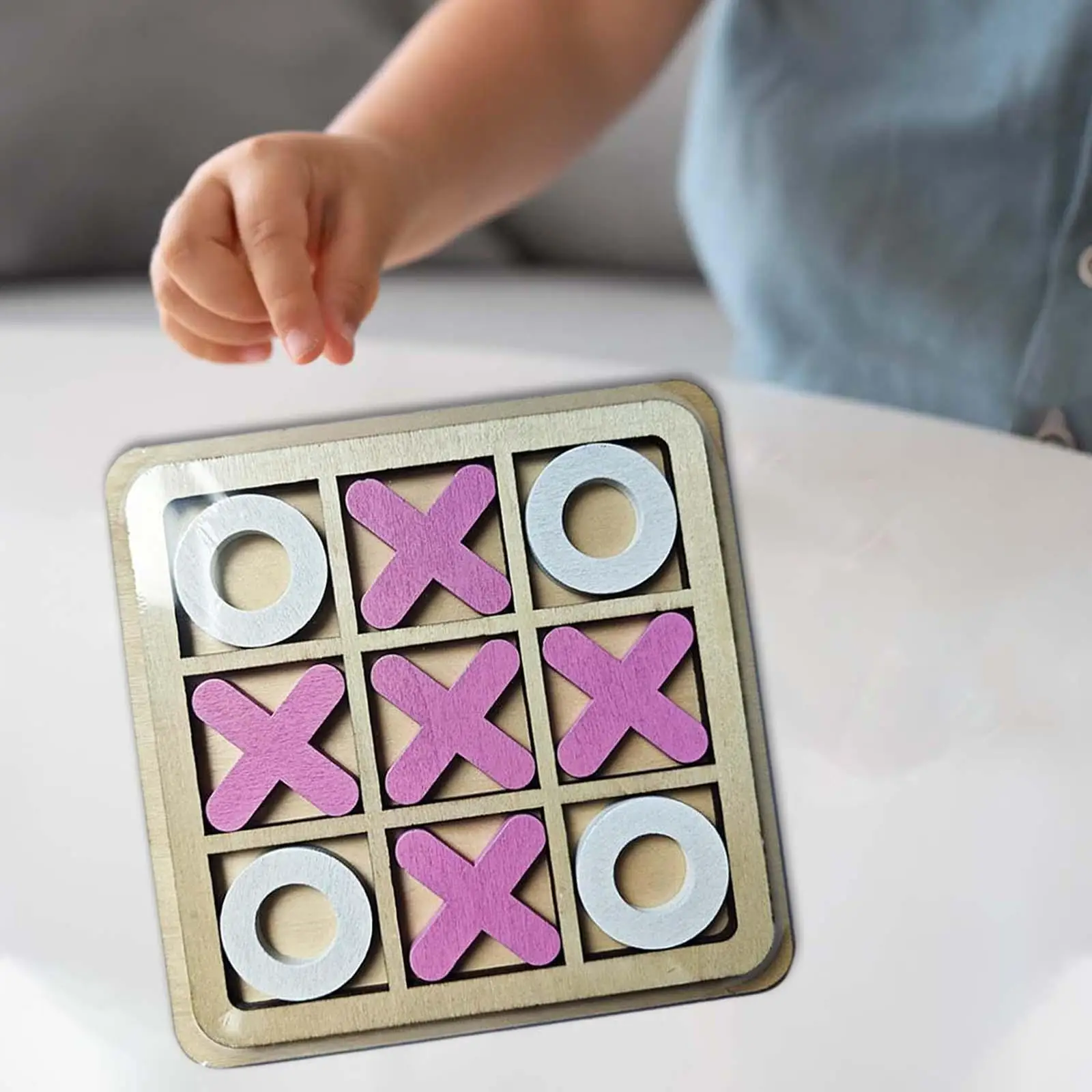 

Tic TAC Toe Brain Teaser Family Board Game Interactive Game 14x14cm XO Table Toy for Adults Kids Holiday Gifts Outdoor Indoor