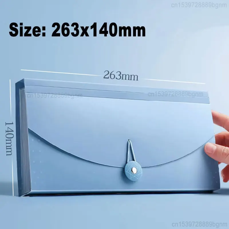 Large Capacity 13 Pocket Layer Expanding Wallet File Folder Paper Bill Invoice Receipt Storage Organ Bag Office Organizer Case